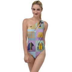 Egypt-icons-set-flat-style To One Side Swimsuit