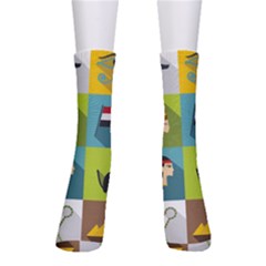 Egypt-travel-items-icons-set-flat-style Crew Socks