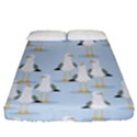 Cute-seagulls-seamless-pattern-light-blue-background Fitted Sheet (Queen Size) View1