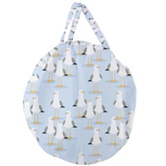 Cute-seagulls-seamless-pattern-light-blue-background Giant Round Zipper Tote by Jancukart