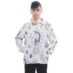 Seamless-pattern-cute-unicorn-cartoon-hand-drawn Men s Half Zip Pullover