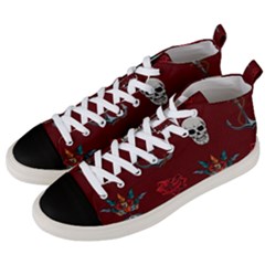 Tattoo-old-school-background-pattern Men s Mid-top Canvas Sneakers