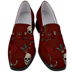 Tattoo-old-school-background-pattern Women s Chunky Heel Loafers