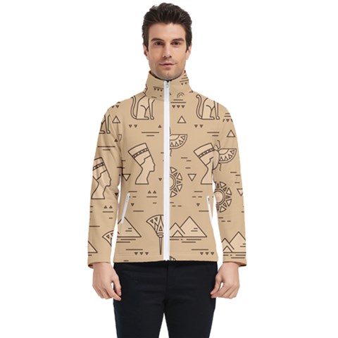 Egyptian-seamless-pattern-symbols-landmarks-signs-egypt Men s Bomber Jacket by Jancukart