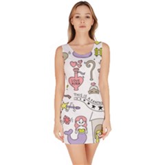 Fantasy-things-doodle-style-vector-illustration Bodycon Dress