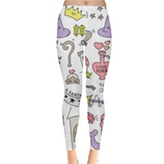 Fantasy-things-doodle-style-vector-illustration Leggings 