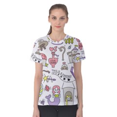 Fantasy-things-doodle-style-vector-illustration Women s Cotton Tee