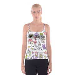 Fantasy-things-doodle-style-vector-illustration Spaghetti Strap Top