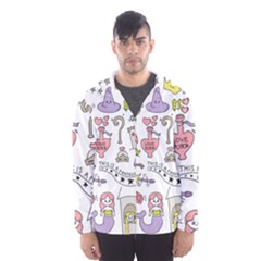 Fantasy-things-doodle-style-vector-illustration Men s Hooded Windbreaker