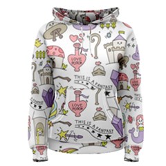 Fantasy-things-doodle-style-vector-illustration Women s Pullover Hoodie