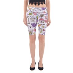 Fantasy-things-doodle-style-vector-illustration Yoga Cropped Leggings