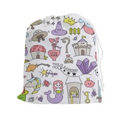 Fantasy-things-doodle-style-vector-illustration Drawstring Pouch (2XL)