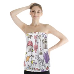 Fantasy-things-doodle-style-vector-illustration Strapless Top