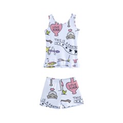 Fantasy-things-doodle-style-vector-illustration Kids  Boyleg Swimsuit