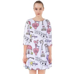 Fantasy-things-doodle-style-vector-illustration Smock Dress