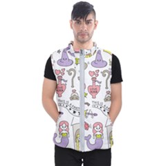 Fantasy-things-doodle-style-vector-illustration Men s Puffer Vest