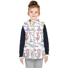 Fantasy-things-doodle-style-vector-illustration Kids  Hooded Puffer Vest