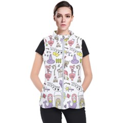 Fantasy-things-doodle-style-vector-illustration Women s Puffer Vest