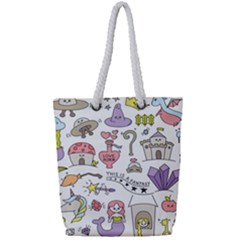 Fantasy-things-doodle-style-vector-illustration Full Print Rope Handle Tote (Small)