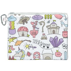 Fantasy-things-doodle-style-vector-illustration Canvas Cosmetic Bag (xxl)