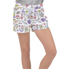 Fantasy-things-doodle-style-vector-illustration Velour Lounge Shorts