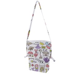 Fantasy-things-doodle-style-vector-illustration Folding Shoulder Bag