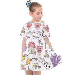 Fantasy-things-doodle-style-vector-illustration Kids  Sailor Dress