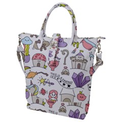 Fantasy-things-doodle-style-vector-illustration Buckle Top Tote Bag