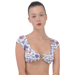 Fantasy-things-doodle-style-vector-illustration Cap Sleeve Ring Bikini Top