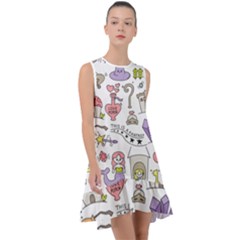 Fantasy-things-doodle-style-vector-illustration Frill Swing Dress