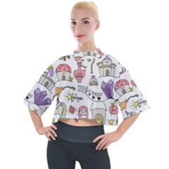 Fantasy-things-doodle-style-vector-illustration Mock Neck Tee