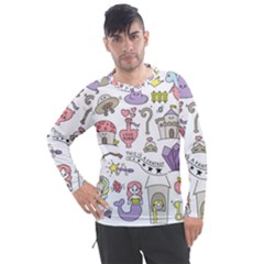 Fantasy-things-doodle-style-vector-illustration Men s Pique Long Sleeve Tee