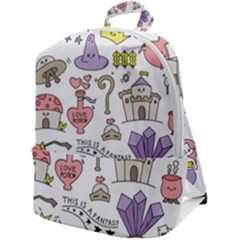 Fantasy-things-doodle-style-vector-illustration Zip Up Backpack