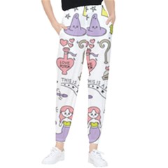 Fantasy-things-doodle-style-vector-illustration Tapered Pants