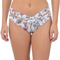 Fantasy-things-doodle-style-vector-illustration Double Strap Halter Bikini Bottom