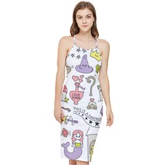 Fantasy-things-doodle-style-vector-illustration Bodycon Cross Back Summer Dress