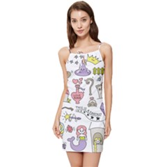 Fantasy-things-doodle-style-vector-illustration Summer Tie Front Dress