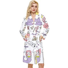 Fantasy-things-doodle-style-vector-illustration Long Sleeve Velour Robe