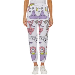 Fantasy-things-doodle-style-vector-illustration Cropped Drawstring Pants