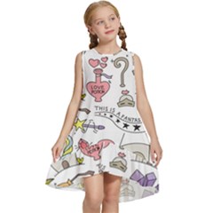 Fantasy-things-doodle-style-vector-illustration Kids  Frill Swing Dress
