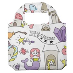 Fantasy-things-doodle-style-vector-illustration Premium Foldable Grocery Recycle Bag