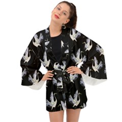 Crane-pattern Long Sleeve Kimono by Jancukart