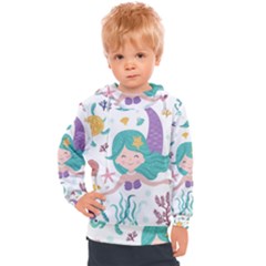 Set-cute-mermaid-seaweeds-marine-inhabitants Kids  Hooded Pullover