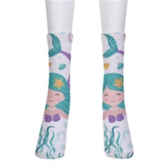 Set-cute-mermaid-seaweeds-marine-inhabitants Crew Socks by Jancukart