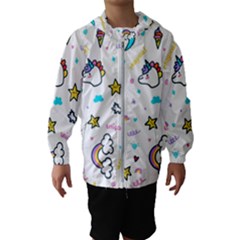 Unicorns-rainbows-seamless-pattern Kids  Hooded Windbreaker
