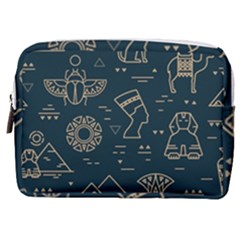 Dark-seamless-pattern-symbols-landmarks-signs-egypt -- Make Up Pouch (medium)