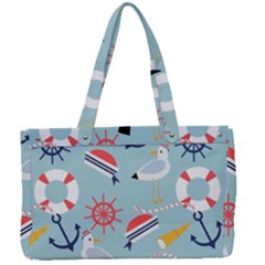 Nautical-marine-symbols-seamless-pattern Canvas Work Bag