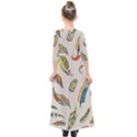 Vector-boho-doodle-feathers-seamless-pattern-illustration Kids  Quarter Sleeve Maxi Dress View2