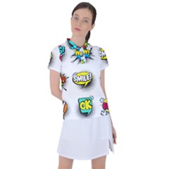 Set-colorful-comic-speech-bubbles Women s Polo Tee