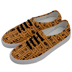 Egyptian-hieroglyphs-ancient-egypt-letters-papyrus-background-vector-old-egyptian-hieroglyph-writing Men s Classic Low Top Sneakers by Jancukart